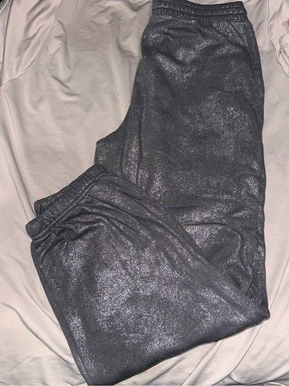 Kids Metallic Gray Jogger Pants